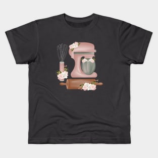 Pink Floral Baking Kids T-Shirt